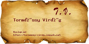Tormássy Virág névjegykártya